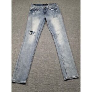 AEROPOSTALE Skinny Jeans Women Light Wash Distressed Ripped Blue Denim Pant Size